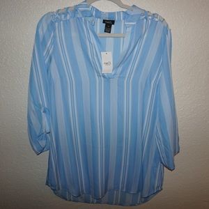 Ru21 Blue PinStripe Blouse